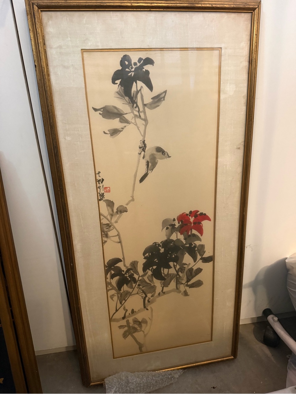Vintage Framed Japanese Ink Painting
